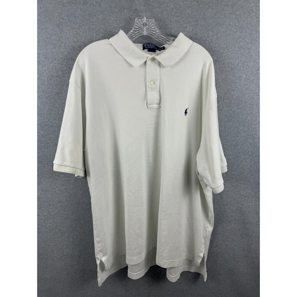 Polo Ralph Lauren Polo Shirt Men's 2XB Big & Tall White Short Sleeve Preppy Golf